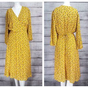 Orange Creek L True Wrap Dress Floral Print Midi